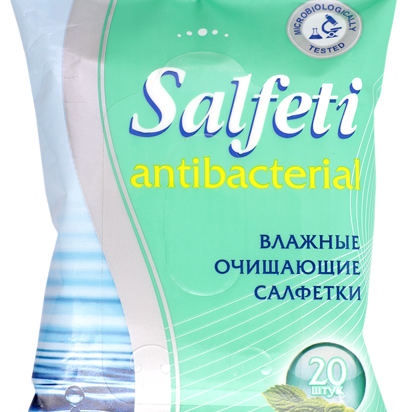 Влажные очищающие салфетки Salfeti antibacterial антибактериальные