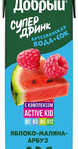 Напиток Добрый Active kid Яблоко-Малина-Арбуз 200мл