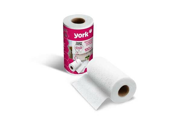 Салфетка вискозная 25 х 22,5 см ТМ York (Йорк), 100 шт