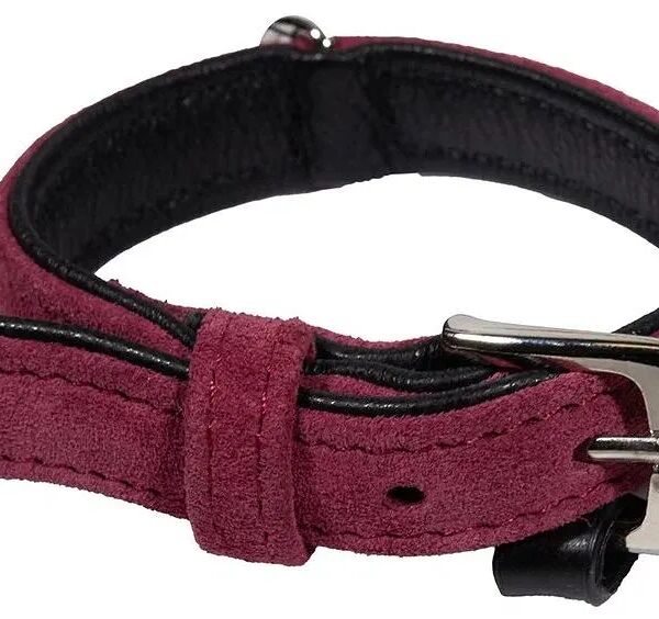 Ошейник для собак Nobby VELOURS 32см 14/16мм замша вишневый