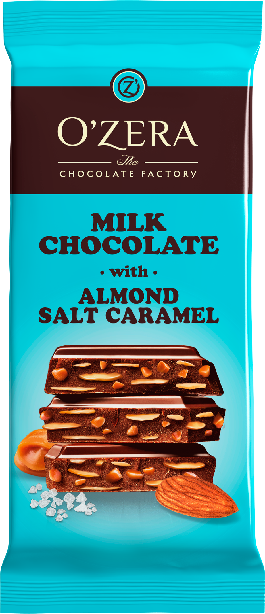 

Шоколад молочный O'Zera Milk chocolate with Almonds salt caramel 90 г