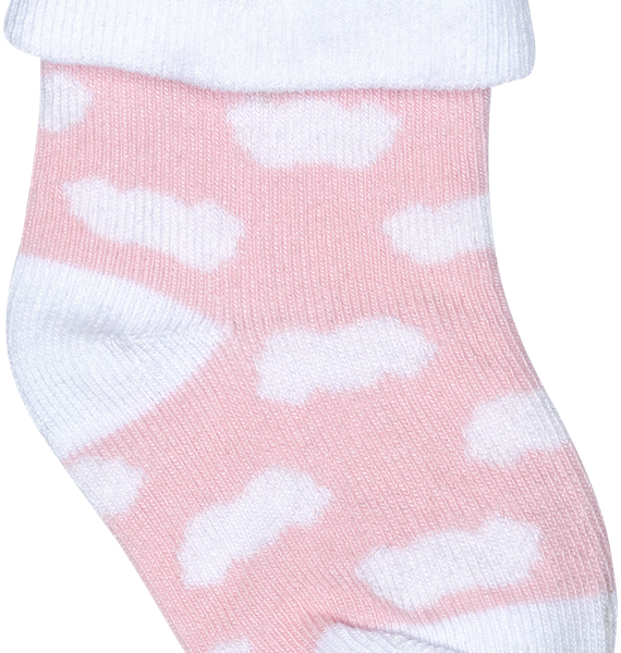 Носки детские LITTLE TIMES р. 9–10 (3–6мес) розовые с облачками, Арт. НН8004Л