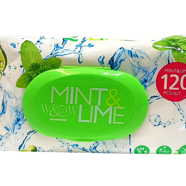 Салфетки влажные Мята и лайм 120шт