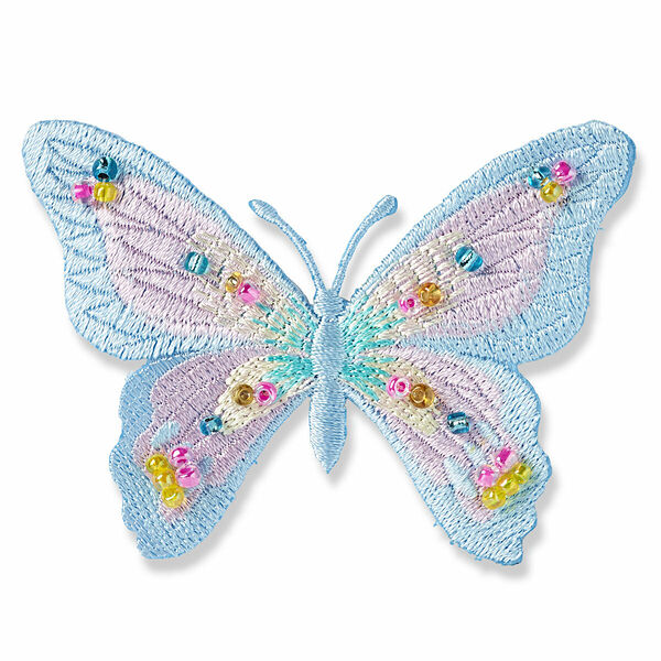 926164 Термоаппликация Эксклюзивная Бабочка голуб. с бусинами Prym