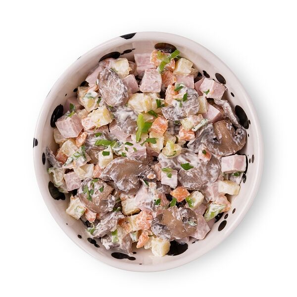 Салат с ветчиной, грибами и картофелем Уже Готово 200г, Россия