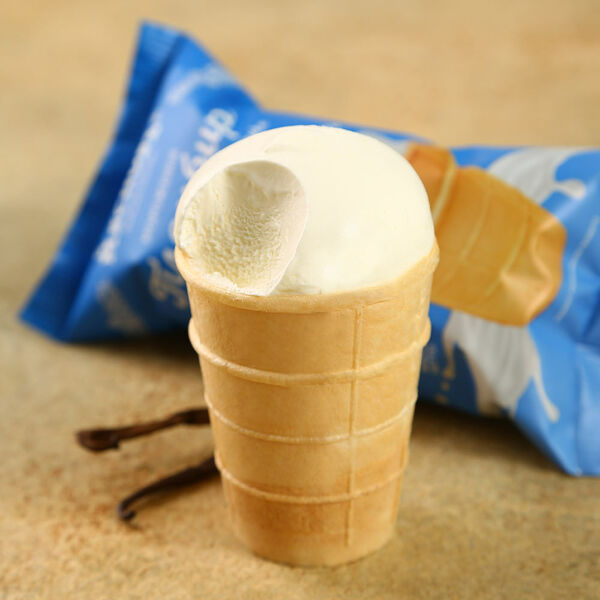 Мороженое пломбир МясновЪ Ферма Гост 15% в вафельном стаканчике, 100 г