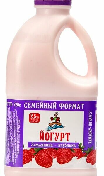 Йогурт питьевой Кубанский молочник земляника-клубника, 2.5%