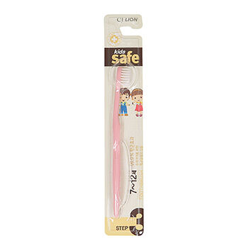 Зубная щетка детская CJ Lion Kids safe toothbrush шаг 3 от 7-12 лет розовая