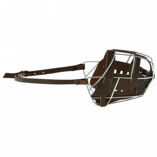 Зооник намордник металлический с кожей №2 (бультерьер)