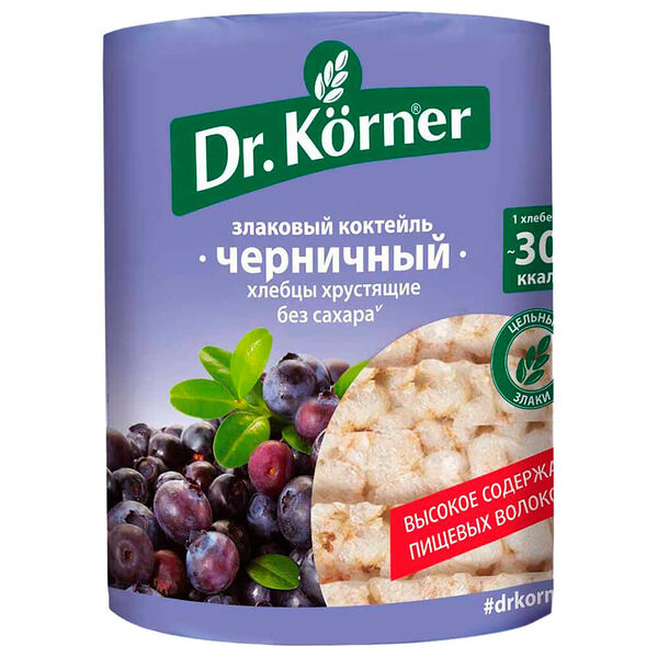 Хлебцы злаковый коктейль Dr.Korner черничный 100г Хлебпром