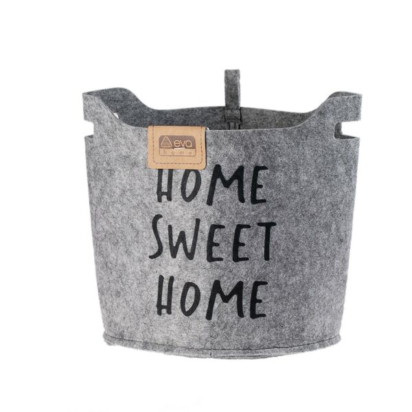 Корзинка для хранения Eva Sweet Home, с ручками, светло-серый, 25 х 20 х 22 см, искусственный войлок