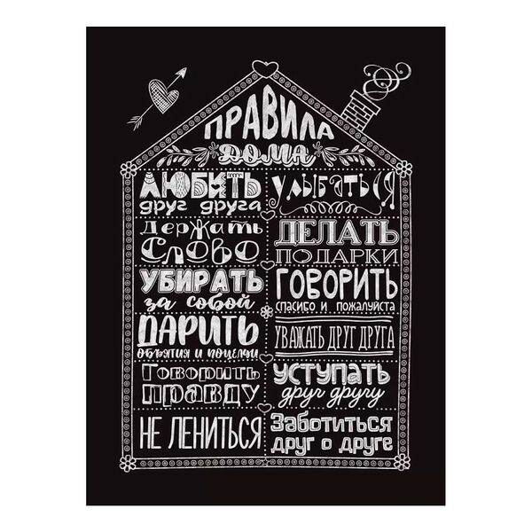 Картина на холсте Правила дома I, 30х40 см