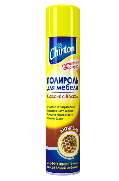 Полироль для мебели Chirton Классик с воском антипыль 300 мл