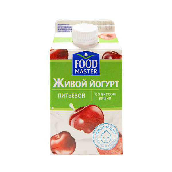 Йогурт FoodMaster питьевой Живой вишня 2% 450 мл
