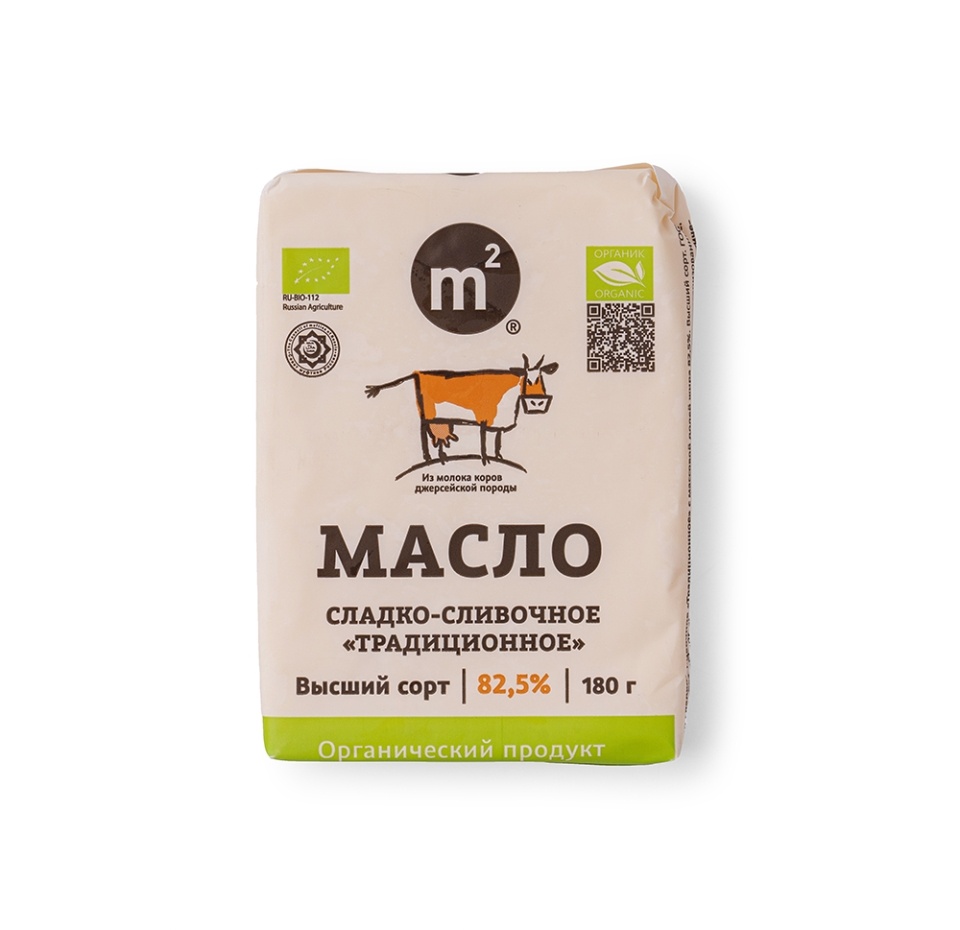 

Масло сливочное «Традиционное» 82,5%, «Ферма m2», 180 г, Россия, БЗМЖ