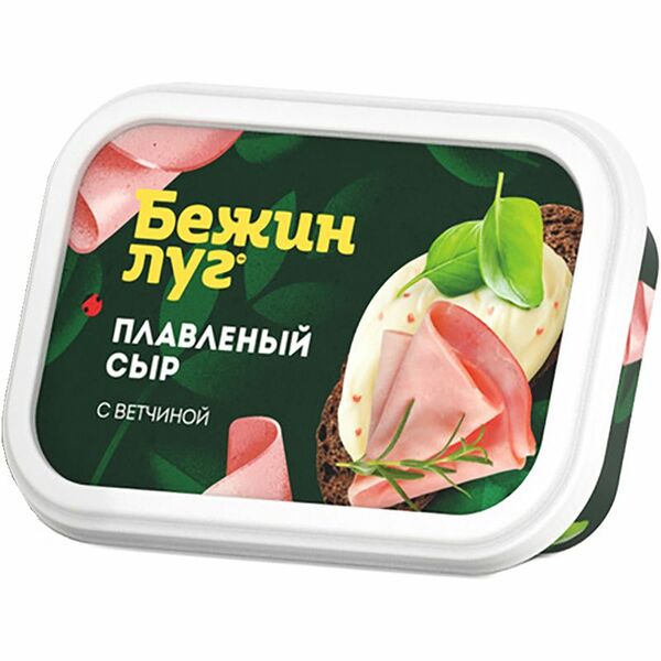 Сыр Бежин Луг плавленый с ветчиной 40%, 200г