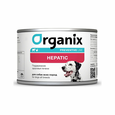 Консервы для взрослых собак Organix Hepatic для поддержки здоровья печени 240 г