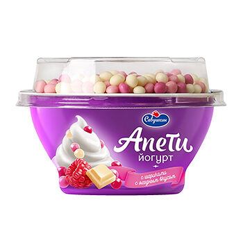 Йогурт Савушкин Пломбир с рисовыми шариками с ягодным вкусом 5%, 105 г