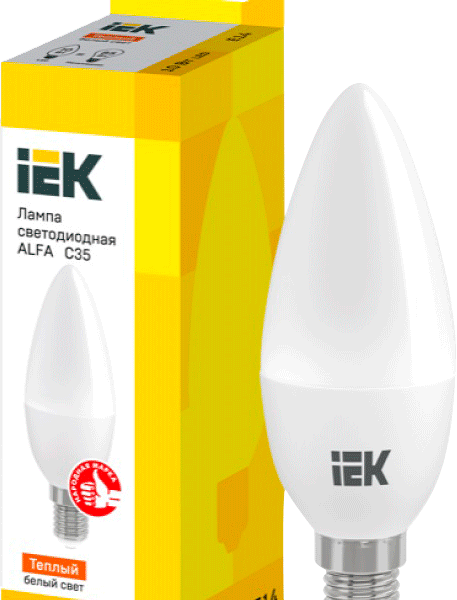 Лампа светодиодная IEK LED Свеча 10Вт Е14 теплый