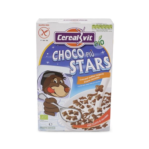 Хрустящие звездочки с черным шоколадом Био Чоко Пай Cerealvit 375г Италия