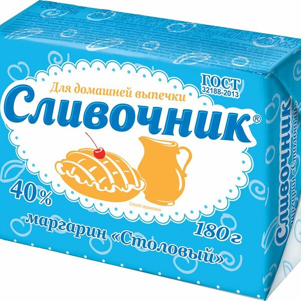 Маргарин Сливочник Столовый 40% 180г