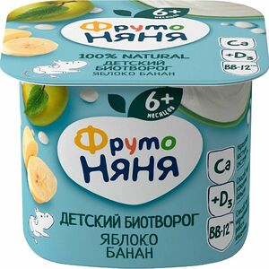 Биотворог ФрутоНяня яблоко-банан с 6 мес. 4.2% 100г