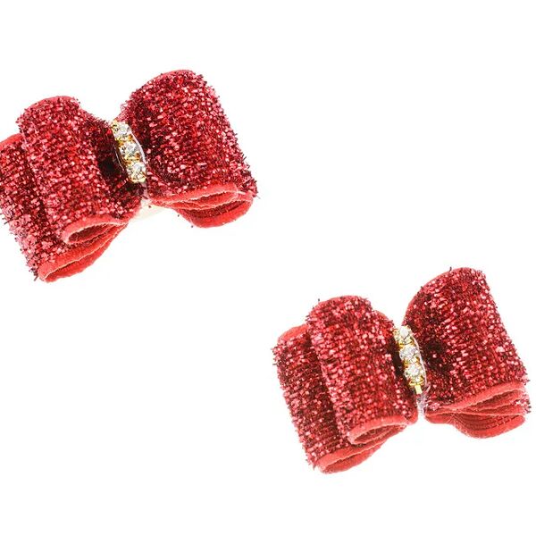 Petmax бантик красный с блестками 2шт