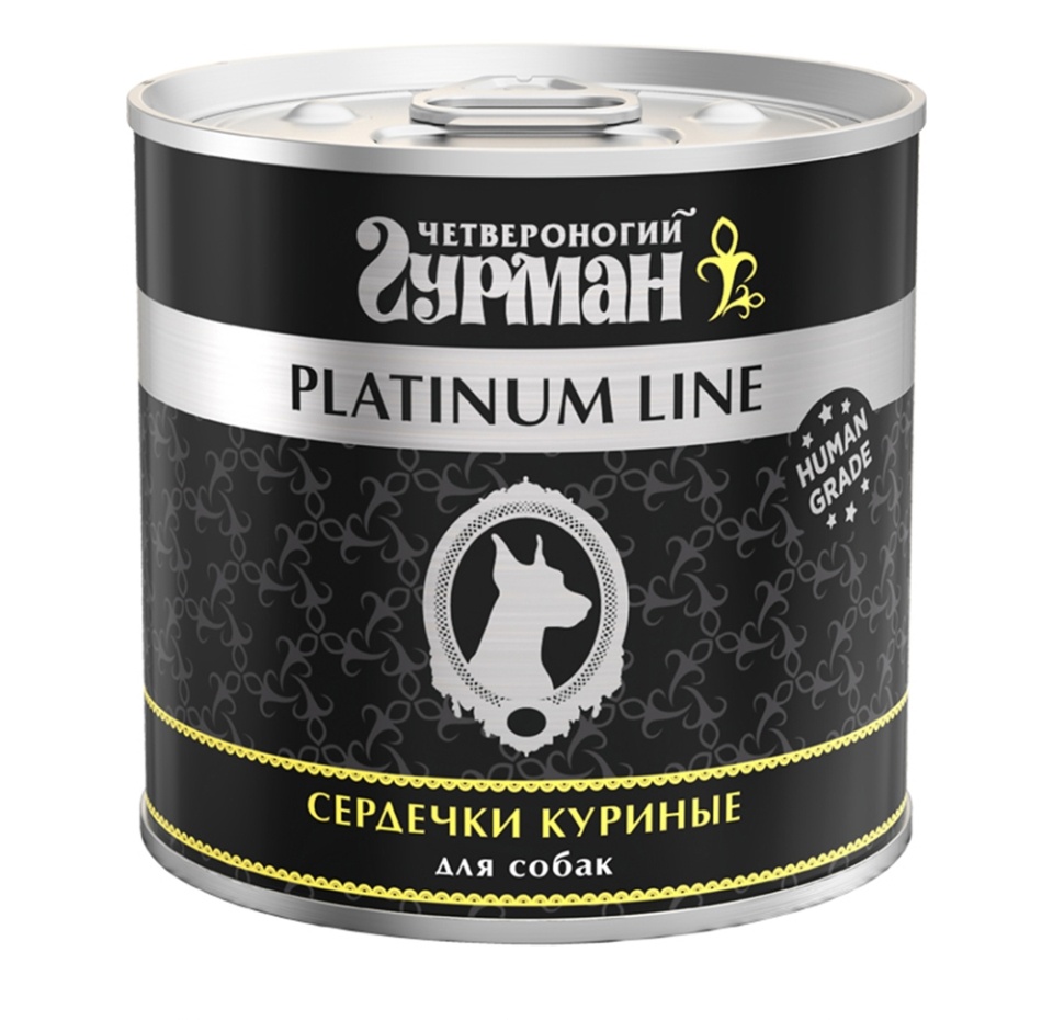 

Корм для собак Четвероногий гурман Platinum Line сердечки куриные 240 г