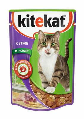 Корм для кошек Kitekat влажный с уткой в желе