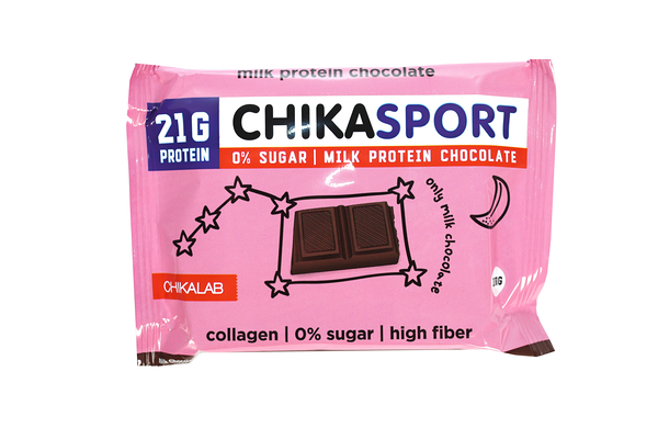 Шоколад протеиновый Chikalab Chika Sport молочный 