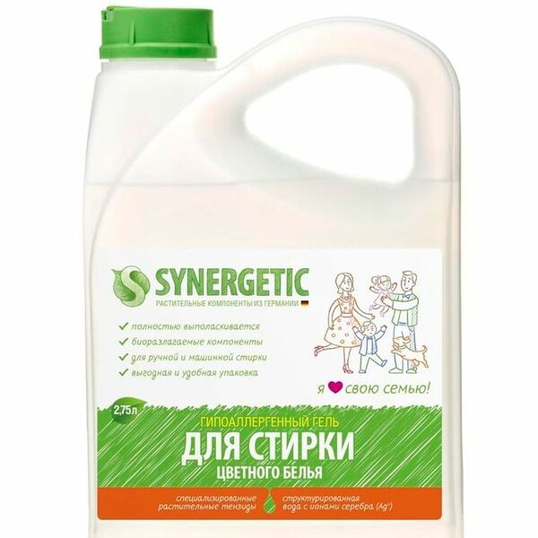 Гель для стирки Synergetic для цветного белья