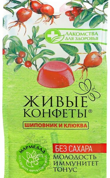 Мармелад желейный Лакомства для здоровья Клюква и шиповник 170г