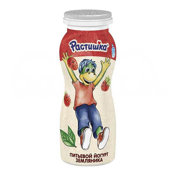 Детское питание Йогурт питьевой Растишка 1.6% 90гр Земляника с 3лет
