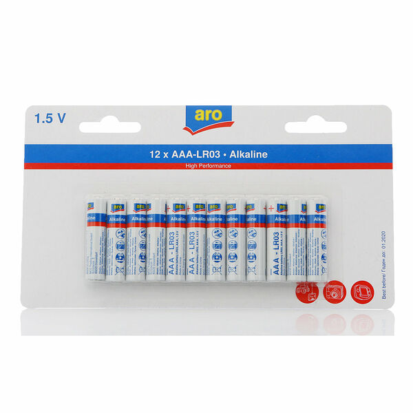 Батарейки ААА ТМ Aro (Аро), 12 шт