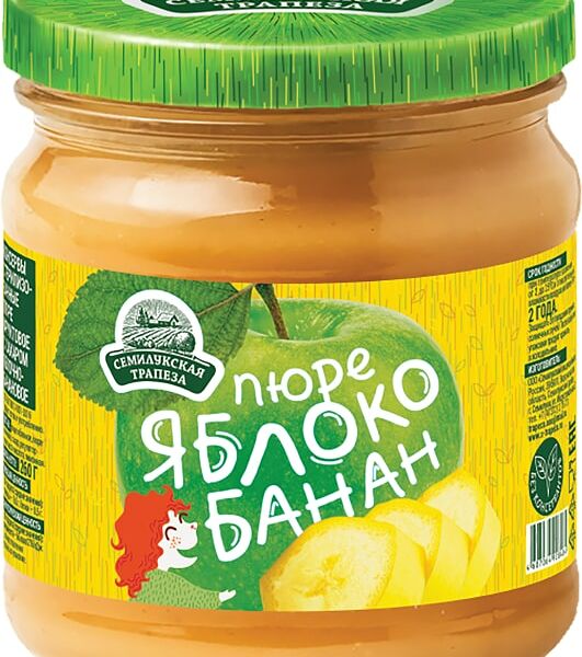 Пюре Семилукская Трапеза Фруктовое Яблоко банан