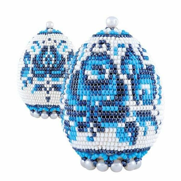 Б183 Набор для бисероплетения Риолис Яйцо пасхальное 'Гжель'6,5*5см