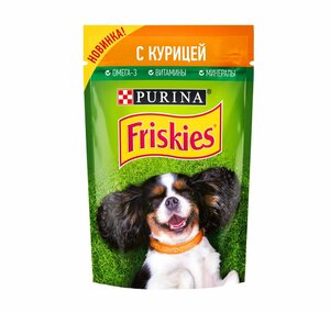 Корм Friskies влажный для собак, курица в подливе в Магнит со скидкой –30%