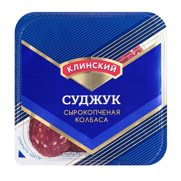 Колбаса сырокопчёная полусухая Суджук Клинский, нарезка