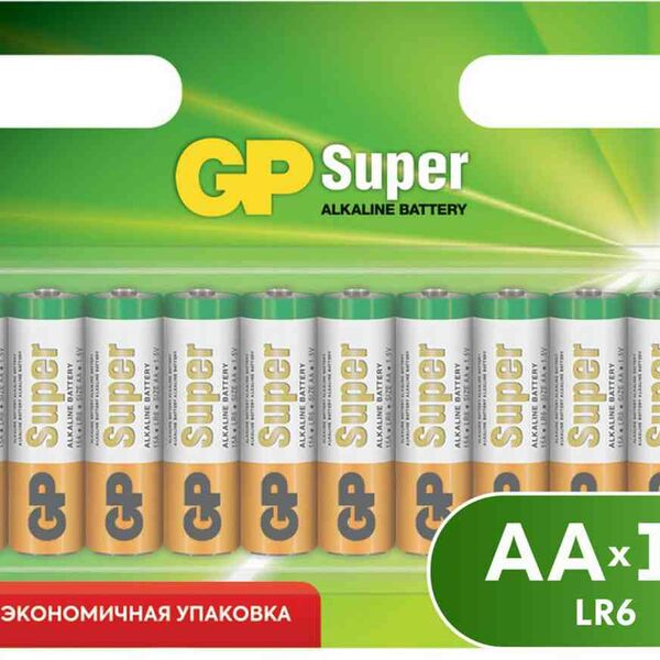 Батарейки алкалиновые GP Super AA/R6/LR6 экономичная упаковка, 12 шт.