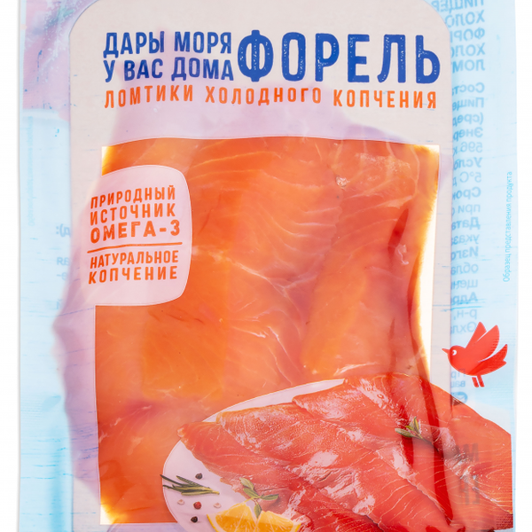 Форель холодного копчения ломтики Ашан Красная птица
