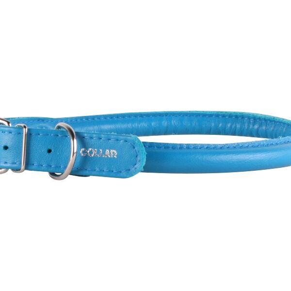 Collar ошейник кожаный Waudog Glamour круглый  20-25 см., Голубой