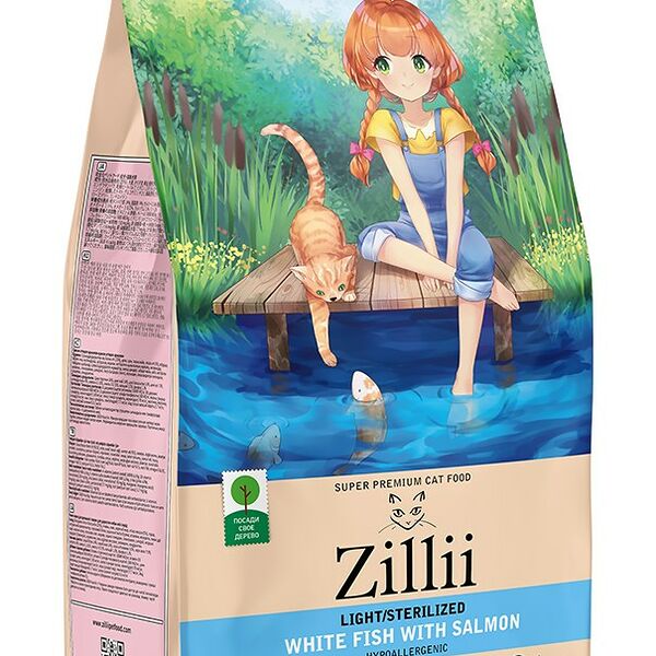 ZILLII Adult Light/Sterilized Белая рыба/Лосось для кошек 400 г
