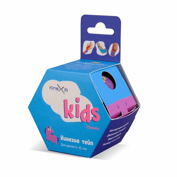 Тейп Kinexib Кинезио Classic Kids 4 см х 4 м фиолетовый