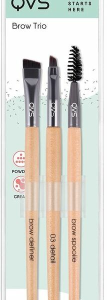 Набор QVS для ухода и оформления бровей кисти 2шт + щеточка для бровей 82-10-1692