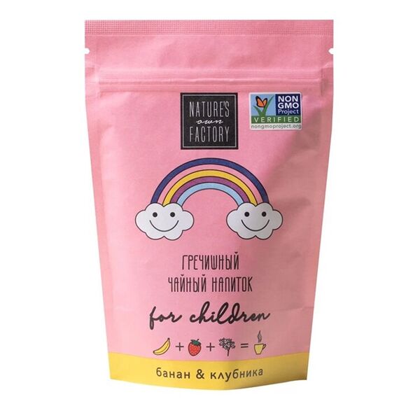 Чайный напиток Nature’s own factory гречишный для детей Банан и клубника 75 г