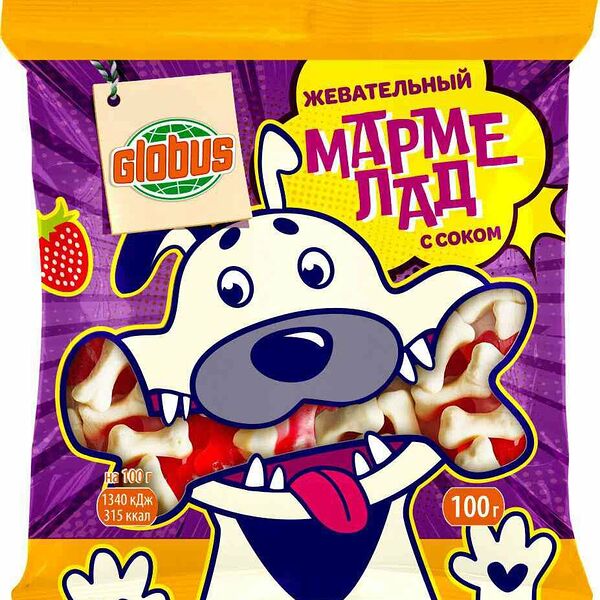Мармелад жевательный Глобус с соком Косточки