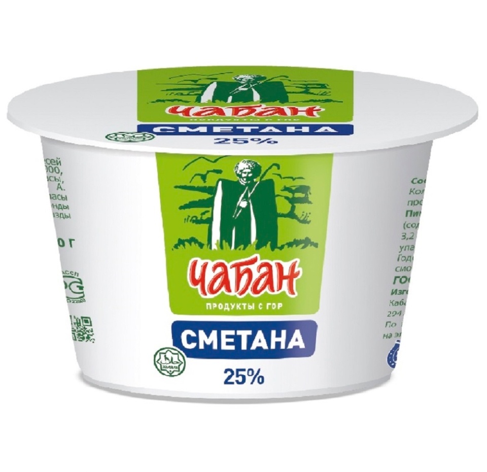 

Сметана Чабан 25%, 200 г
