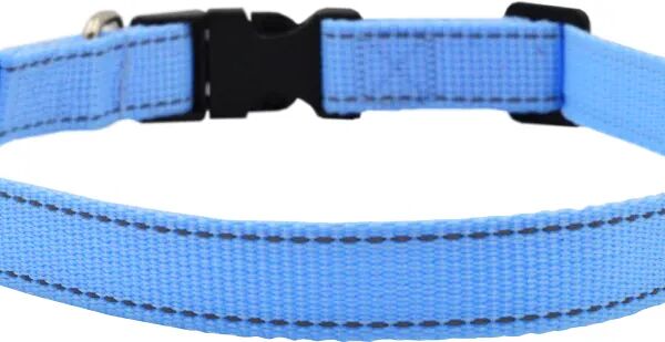 Ошейник Zooexpress FRESH LINE светоотраж.нить, капрон голубой д/соб 10 мм 15-25 см