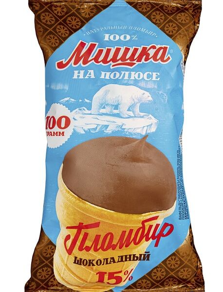 Мороженое Мишка на полюсе Вафельный стаканчик шоколад 15% 100г