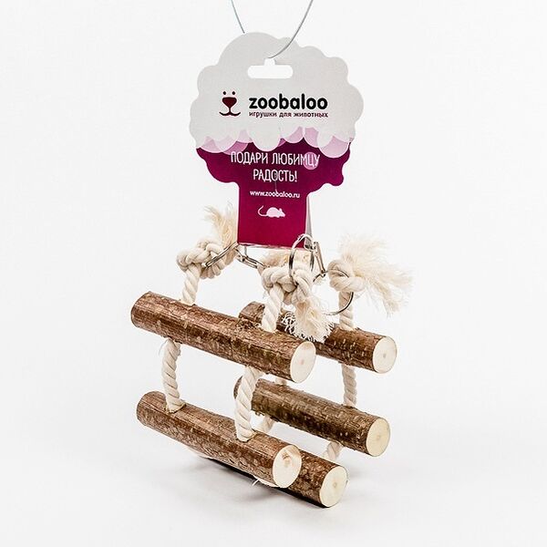 Игрушка для грызунов Лесенка канатная (х/б+орех) 35 см